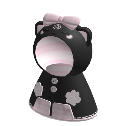 ⛧ : cursed kitty witch blanket hood black & pink ♡