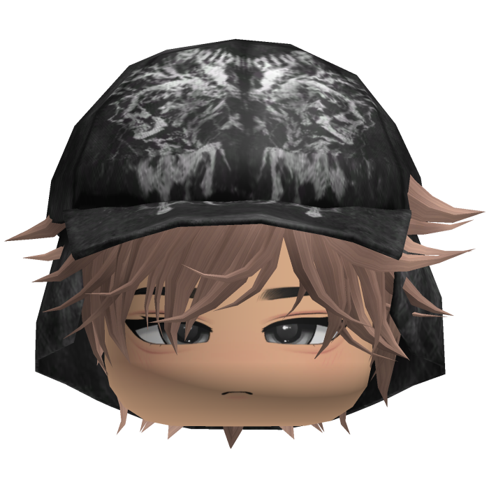 Emo Anime Spikey Boy Hair w/ Black Hat (Milktea)