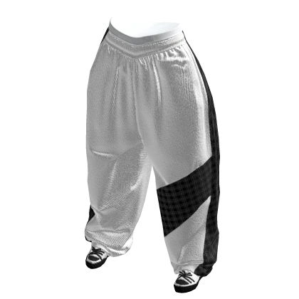 Sleek White/Black Tech Pants