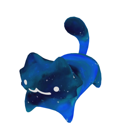 Blue Cartoony Galaxy Cat Suit