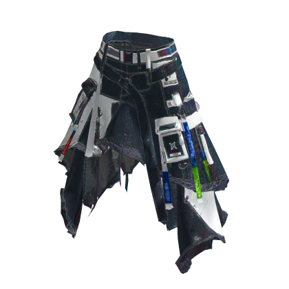 Black Y3K Y2K Holographic Tech Skirt [PBR]