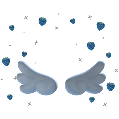 Blue Angel Wings and Strawberries Aura Roblox item