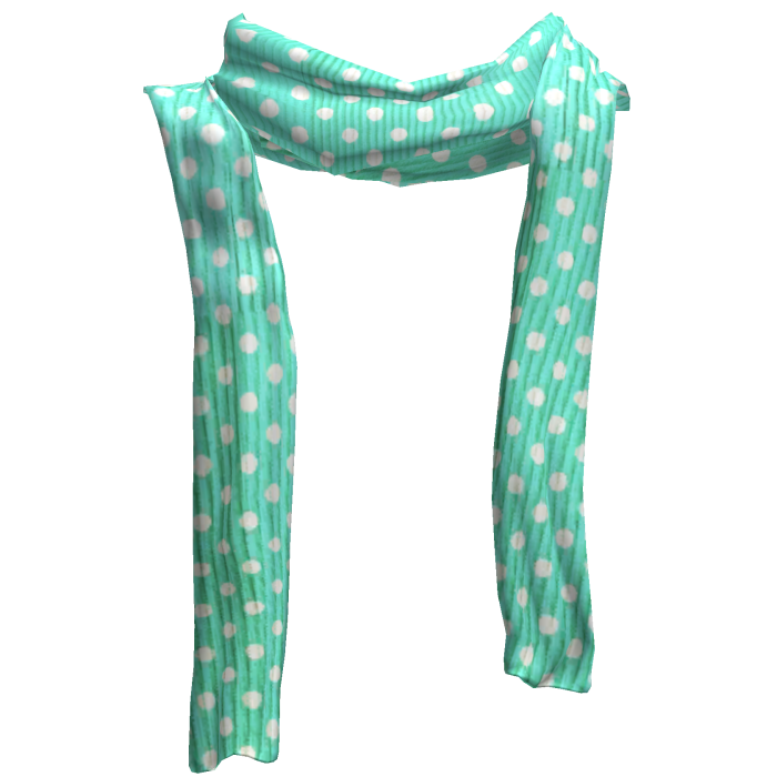 ♡ harajuku teal polka dot long scarf 1.0 