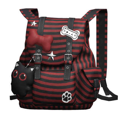 Black&Red Cute Bone Y2k Backpack