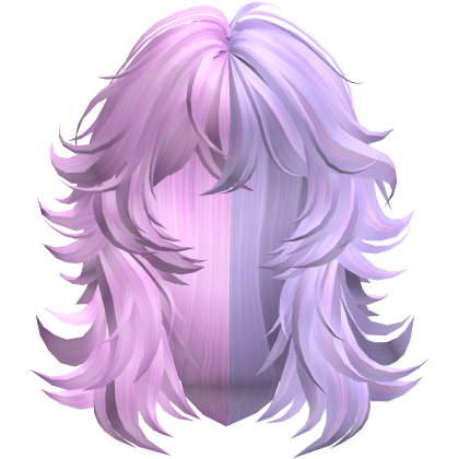 Messy Grunge Layered Wolf Cut Pink & Purple Split Roblox item