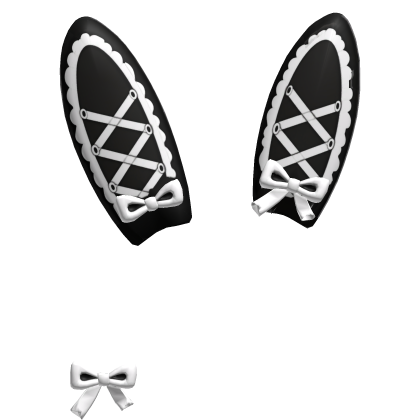 vkei goth white lace bunny ears with bow