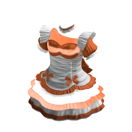 Maid Dress | White & Orange thumbnail