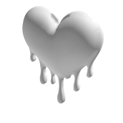 White Dripping Love Heart Face Sticker Diya Add on
