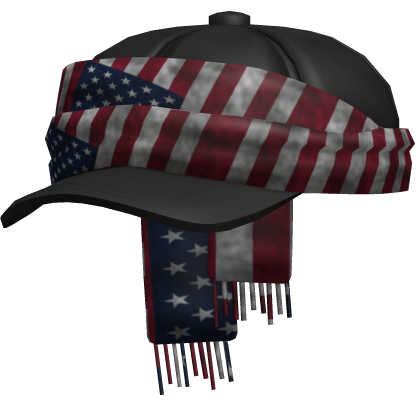 Tilted Black Cap with USA Scarf Grunge  Roblox item