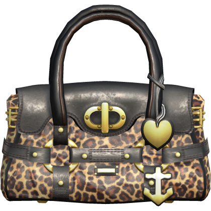Leopard 2000s Designer Captain Bag Gyaru Black