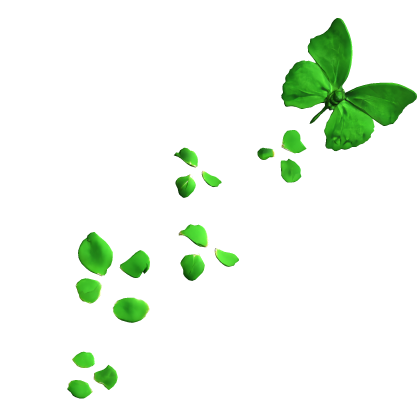 Green Trailing Face Petals with Butterfly