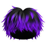 [FREE] Black Purple Fluffy Messy Boy Hair