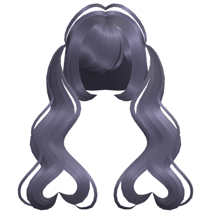 . ‿♡ pretty navy blue heart pigtail hair ⊹ . ୨୧