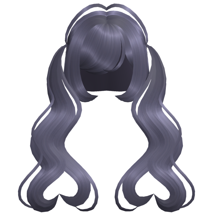 . ‿♡ pretty navy blue heart pigtail hair ⊹ . ୨୧