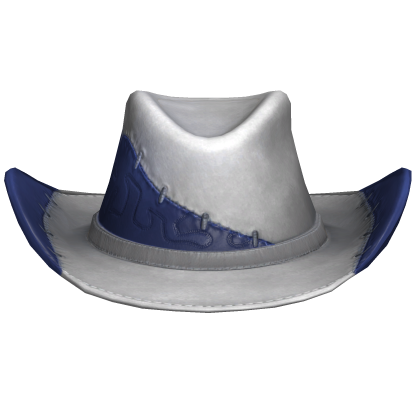 White & Blue Stitch Cowboy Hat