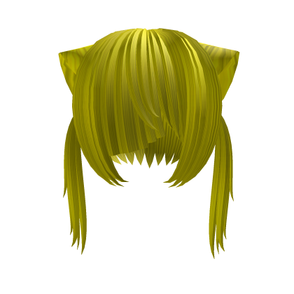 🖤꒱yellow kitty razor bangs messy vampire pigtails