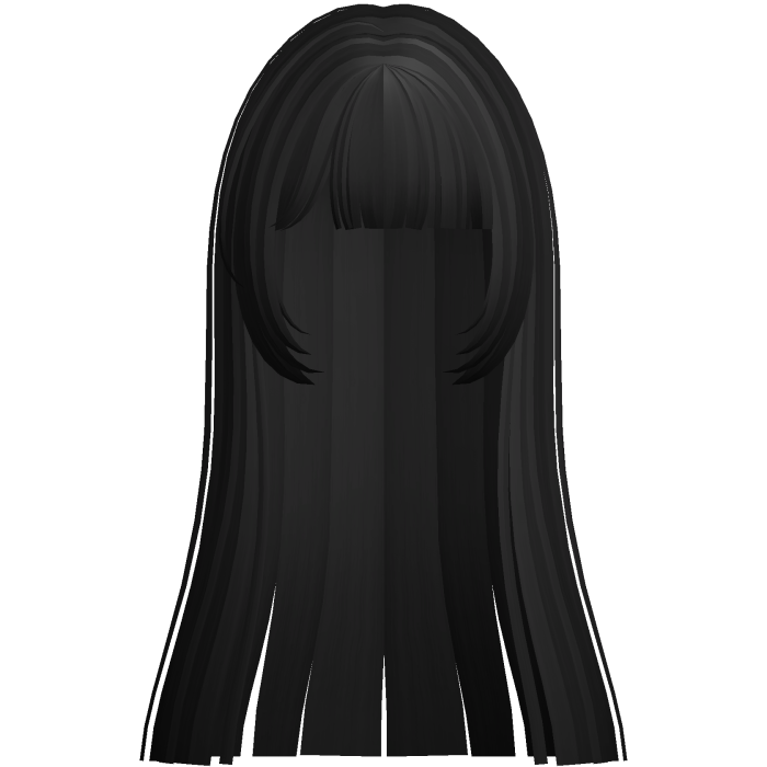 ♡ adorable long hime cut in black