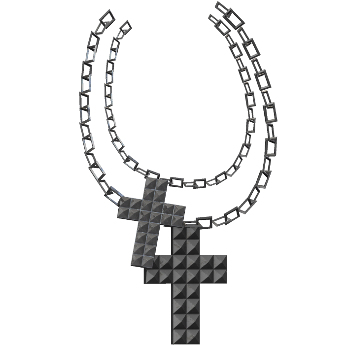 Studded Cross Wasit Chain (Left)