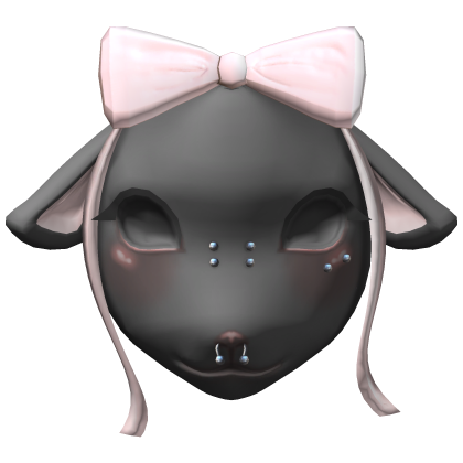 pierced black lamb w/ pink bow