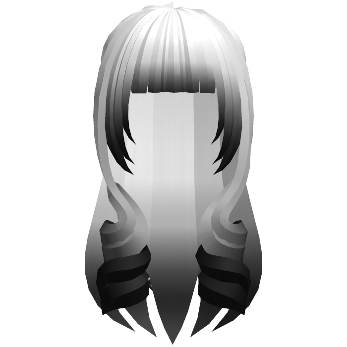 cute long moe hair with curls in white black