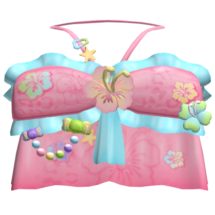 harajuku gyaru summer tropical leopard decora top | Roblox