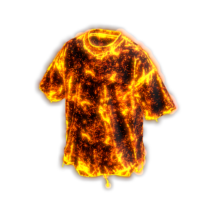 Glowing Emissive Burning Fire Inferno Grunge Shirt