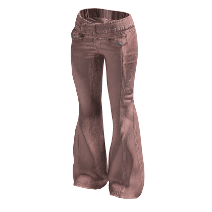 Washed Wide Leg Jeans (Pink)