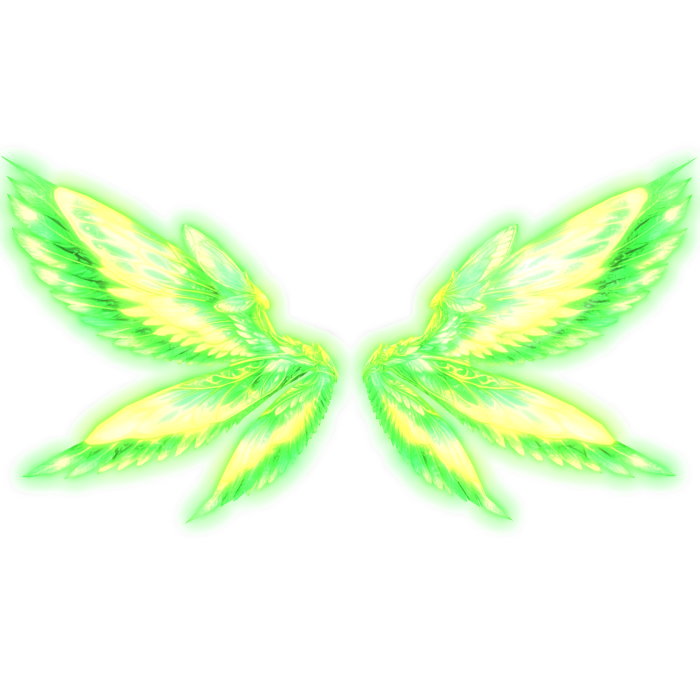 Glowing Godly Angel Wings (Green) - Emissive