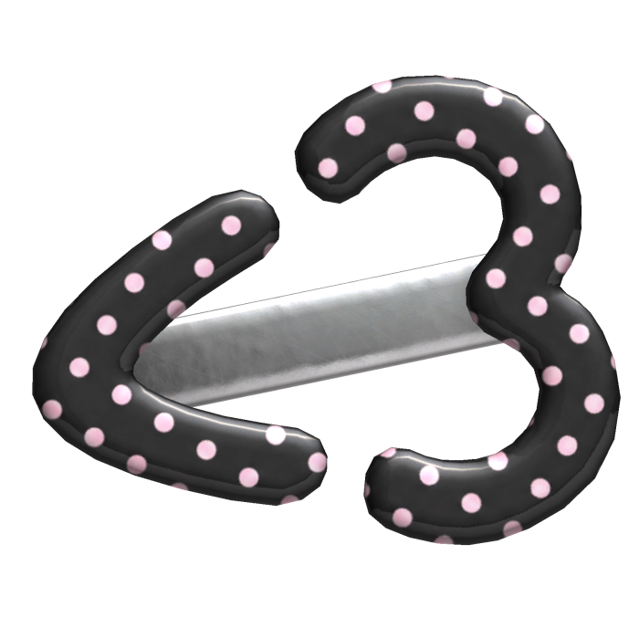 𝓓 | dollie <3 hairclip - black & pink polkadots