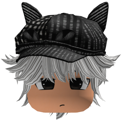 Messy Fluffy Emo Y2K Boy Hair VKAI white black CAT