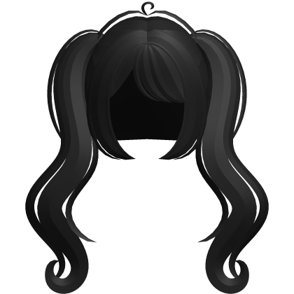 ♡ ꒱ angelic flowy wavy pigtails in black