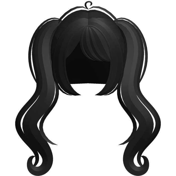 ♡ ꒱ angelic flowy wavy pigtails in black