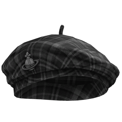 Captain Sided Trendy Cap (Black Plaid) Roblox item