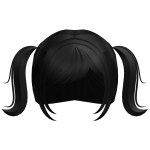 Cute Pigtails with Bangs (Black)