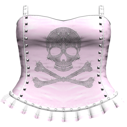 Emo Pink Rhinestone Skull Dress