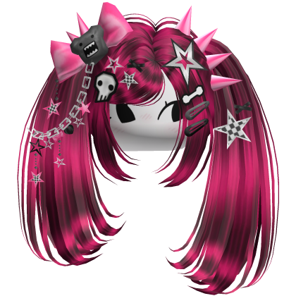 ♡ Scene Spiky Moe Pigtails (Hot Pink)