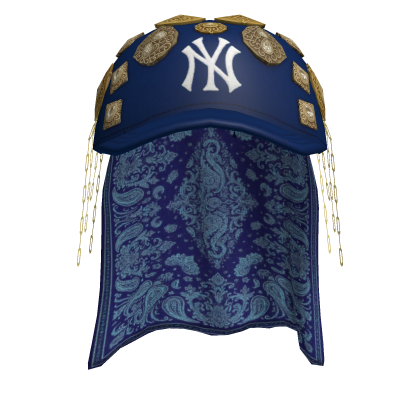 Vintage NY Cap w Long Scarf - Blue Roblox item