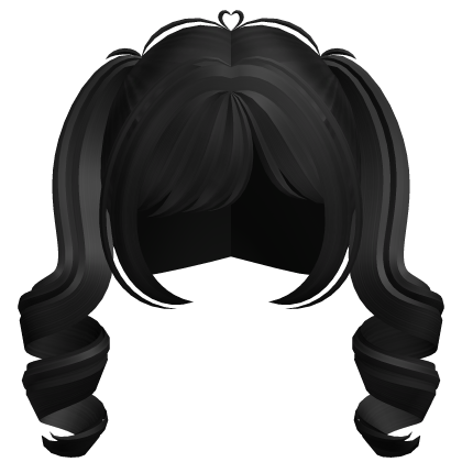 ˗ˏˋ ♡ cutest swirly curled pigtails in black