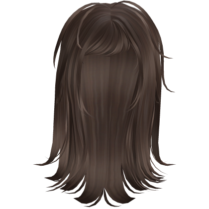 Messy Long Hair Brown Straight Basic Emo Hairstyle Roblox item