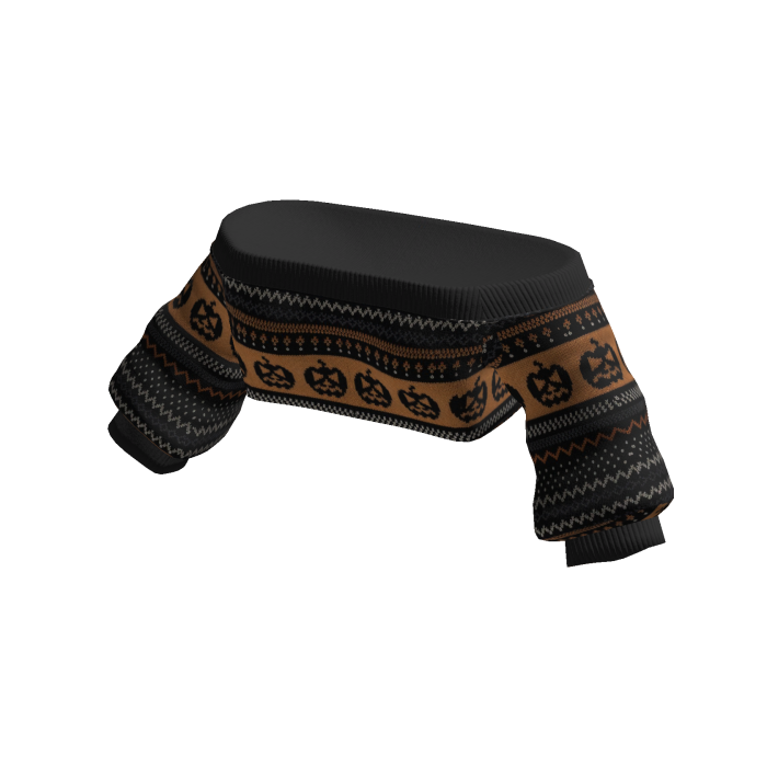 Black Fair Isle Halloween Crop Sweater