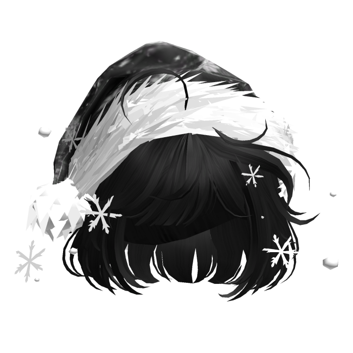 Christmas Cute Hair w/Santa Hat (Black)