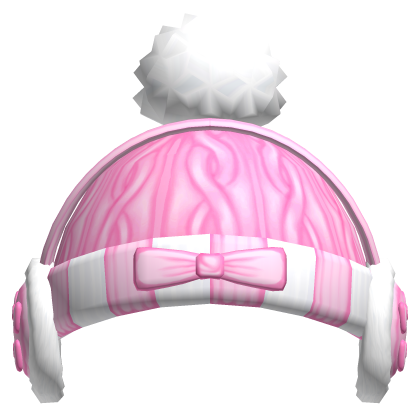 Cute Cozy Winter Beanie w Ear Muffs in Pink
