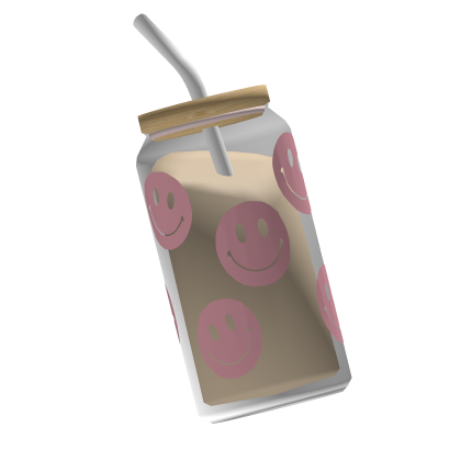Preppy Smile Glass Bottle Pink thumbnail
