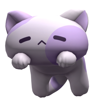 Kawaii Sleeping Cat Kitten on Head - Purple