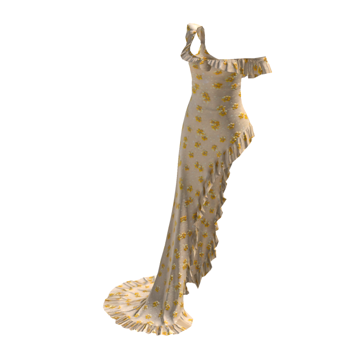 Daisy White Ruffle One Shoulder Maxi Dress