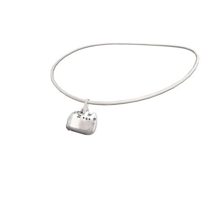 silver pusheen cat necklace 3.0 Roblox item