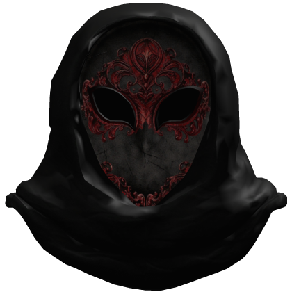Ornate Gothic Hooded Mask – Black & Red Roblox item