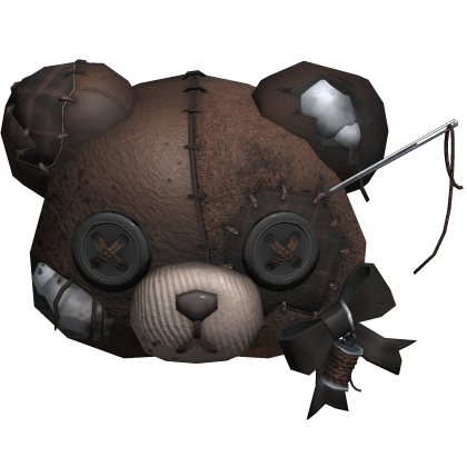 Halloween Sewed Plushie Bear Head | Brown PBR Roblox item