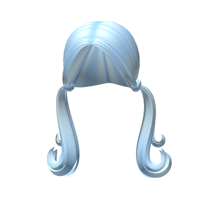 -',ৎ Curly Low Layered Preppy Pigtails Soft Blue