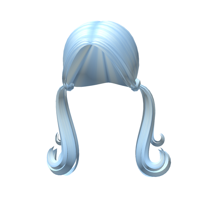 -',ৎ Curly Low Layered Preppy Pigtails Soft Blue